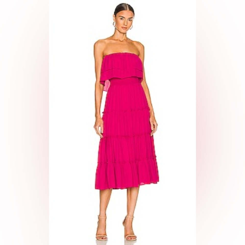 Strapless midi dress